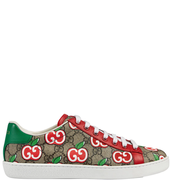  Giày Nữ Gucci Ace Sneaker With GG Apple Print 'Beige' 