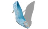  Giày Nữ Manolo Blahnik Hangisi 90 Jewel Buckle 'Blue' 