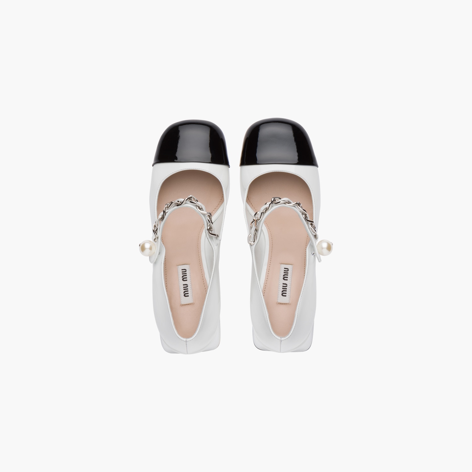 パンプス MiuMiu | Patent leather pumps 5I248D_ZHV_F0964_F_M065 White/black Patent Leather Pumps | Miu Miu