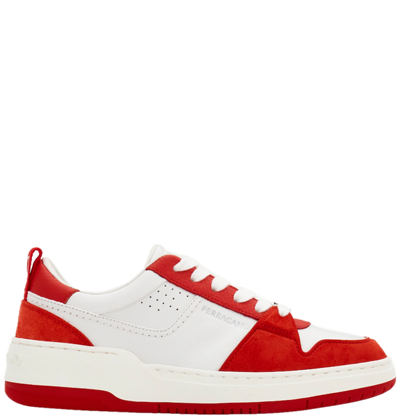 Giày Nữ Salvatore Ferragamo Suede Patch Skate Sneaker 'Red' 
