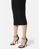  Giày Nữ Versace Crystal Satin Sandals 'Black' 