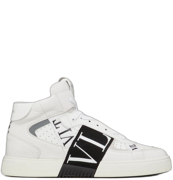  Giày Nam Valentino Mid Top Calfskin VL7N 'White Black' 