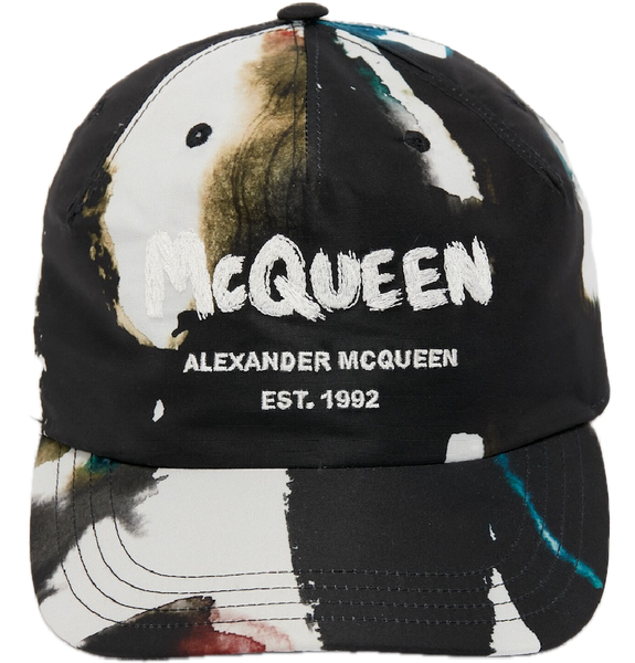  Mũ Nam Alexander McQueen Graffiti Baseball Cap 'Watercolour' 