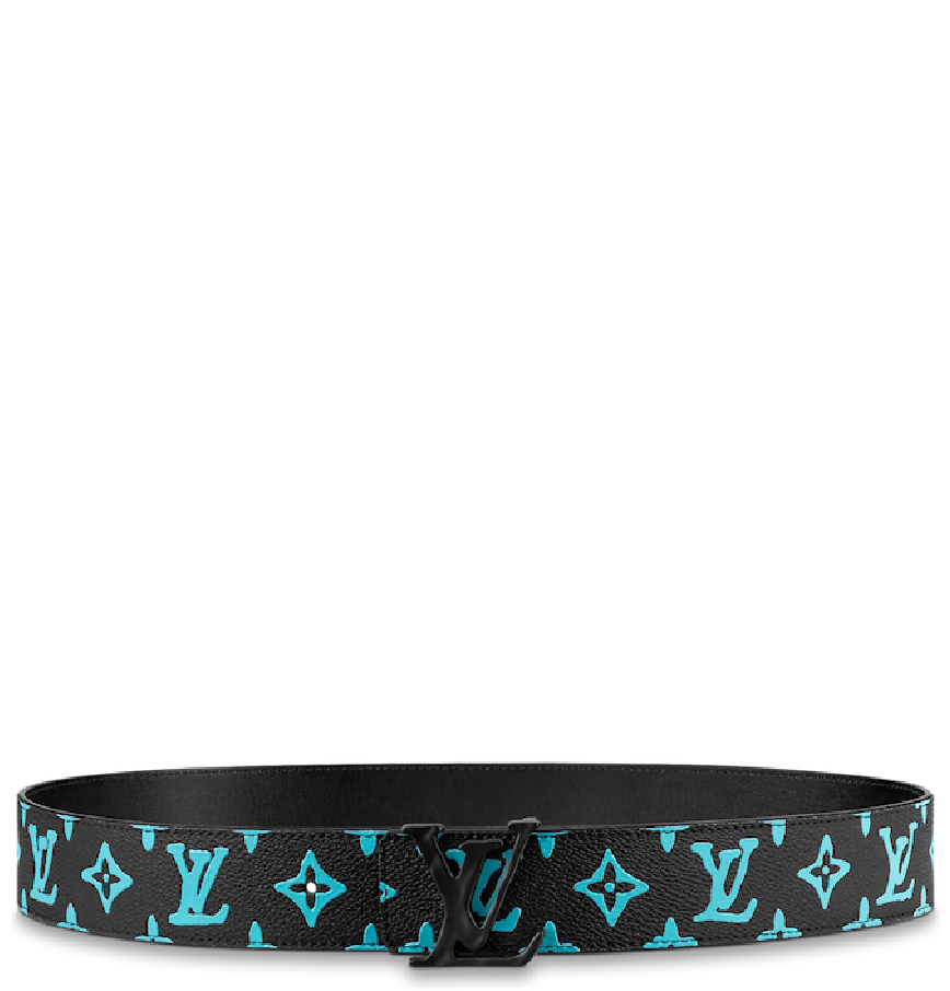 louis vuitton belt black and blue