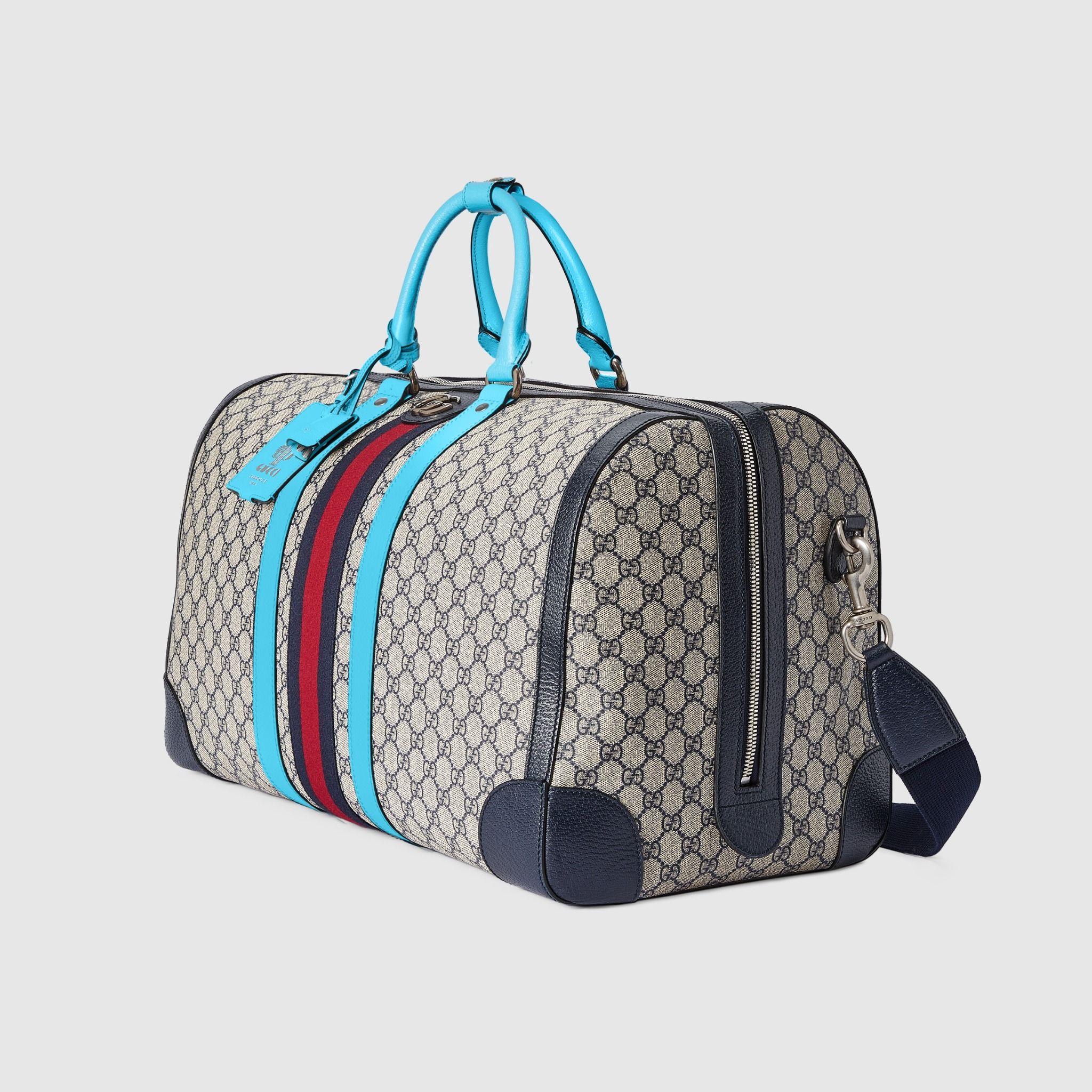  Túi Nam Gucci Savoy Large Duffle Bag 'Beige Blue' 