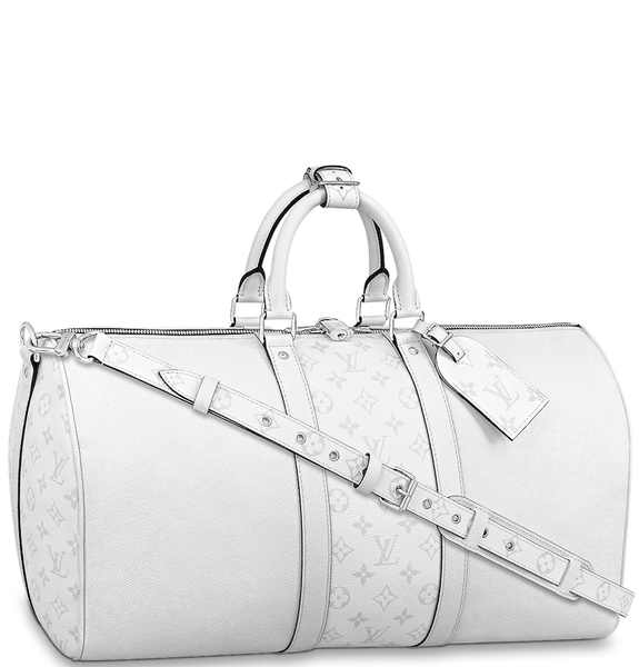  Túi Nam Louis Vuitton Keepall Bandoulière 50 Bag 'Optic White' 