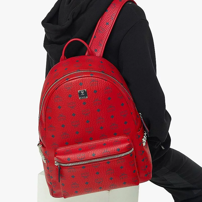  Balo Nam MCM Stark Side Studs Backpack Visetos 'Red' 