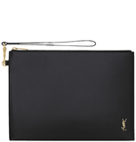  Túi Nam Saint Laurent Tiny Cassandre Zipped Tablet Holder In Shiny Leather 'Black' 