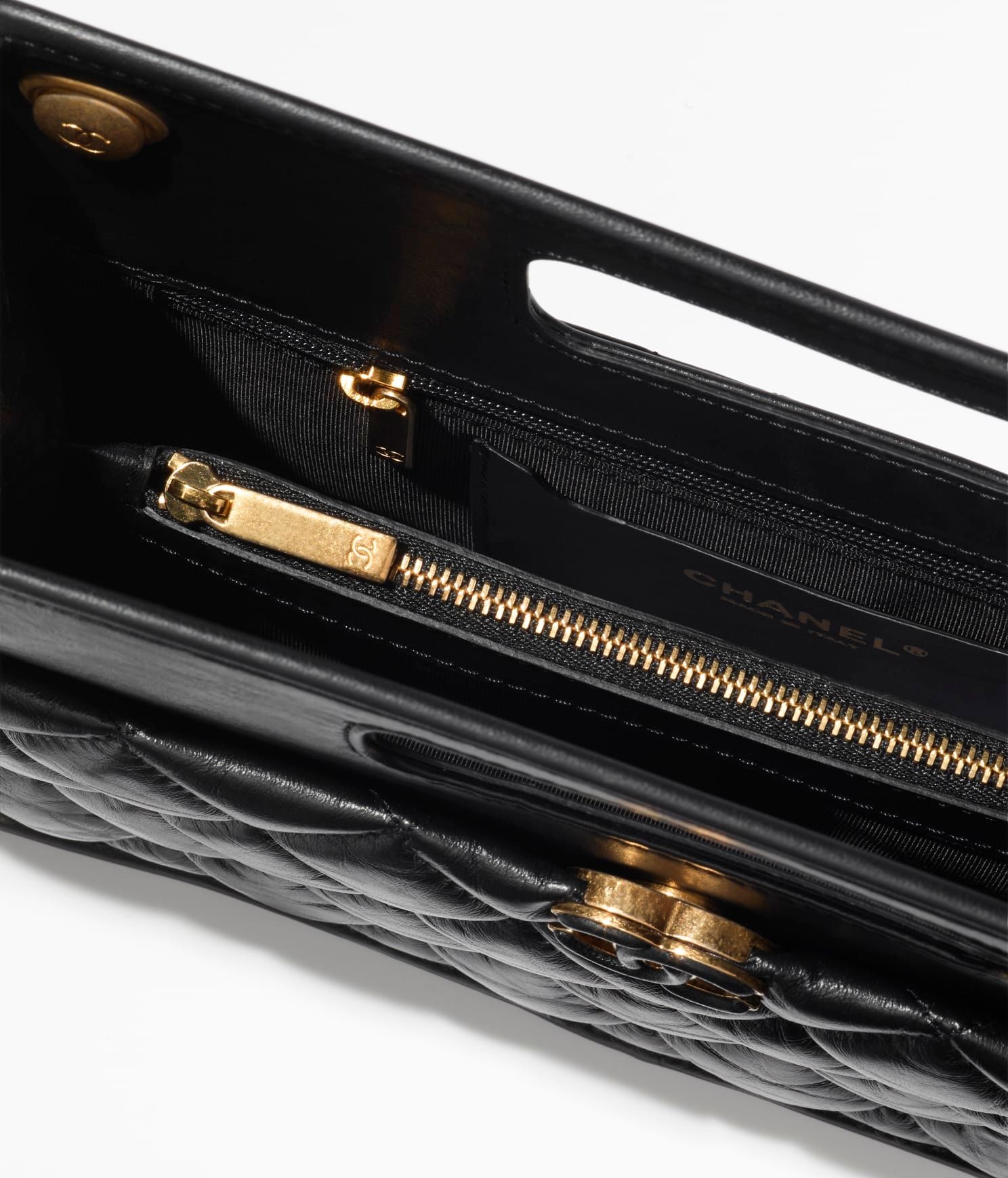  Túi Nữ Chanel Aged Calfskin Gold Tone Metal 'Black' 