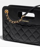  Túi Nữ Chanel Aged Calfskin Gold Tone Metal 'Black' 