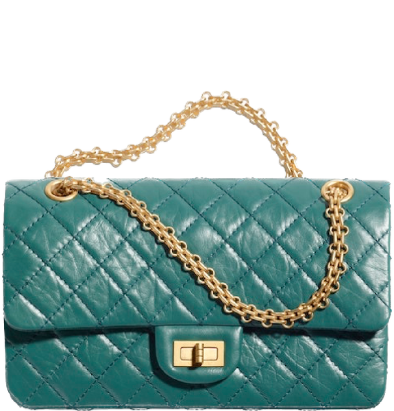  Túi Nữ Chanel Aged Calfskin Gold Tone Metal 'Dark Green' 