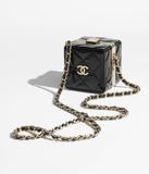  Túi Nữ Chanel Clutch With Chain Patent Lambskin Gold Tone Metal 'Black' 
