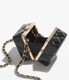  Túi Nữ Chanel Clutch With Chain Patent Lambskin Gold Tone Metal 'Black' 