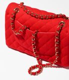  Túi Nữ Chanel Wool Jersey Gold Tone Metal 'Red' 
