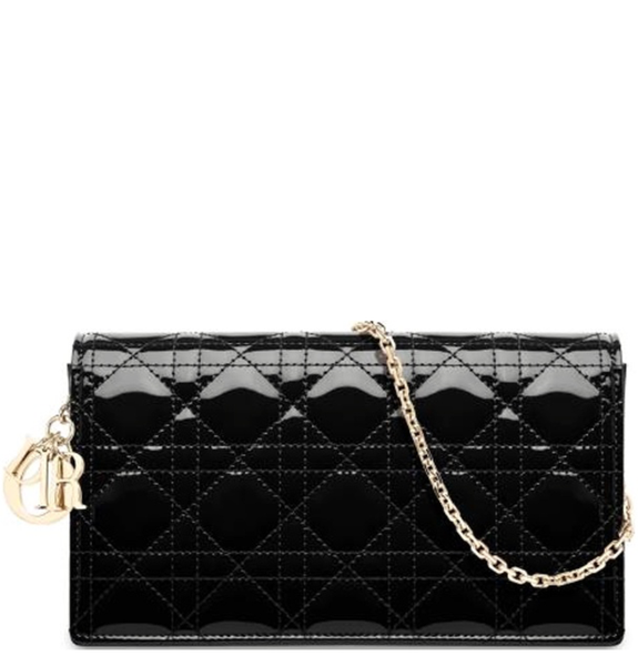  Túi Nữ Dior Lady Dior Pouch 'Black Patent Cannage Calfskin' 
