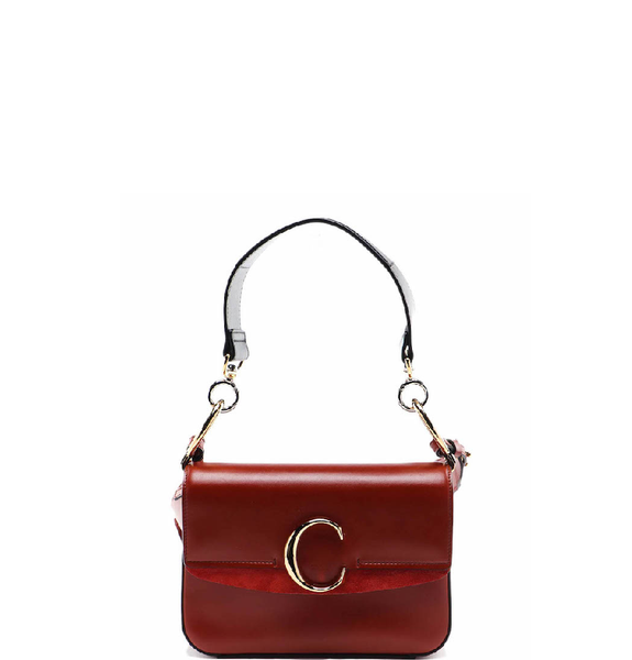  Túi Nữ Chloe Small C Double Carry Sepia 'Brown' 