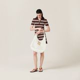  Túi Nữ Miu Miu Woven Fabric Hobo Bag 'White' 
