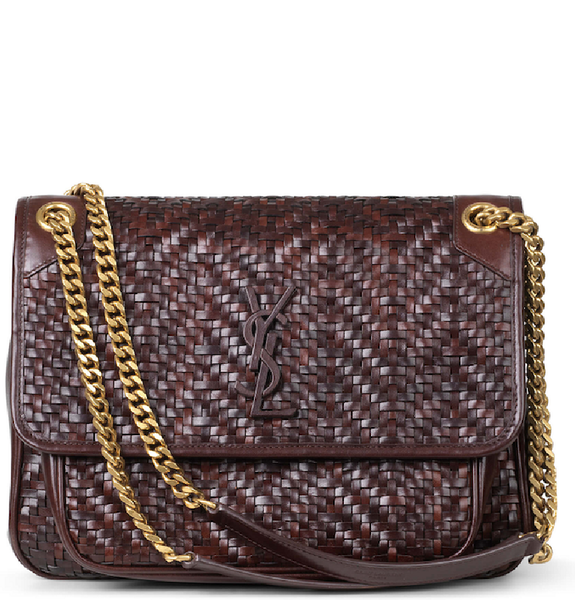  Túi Nữ Yves Saint Laurent Niki Medium Woven 'Brown' 