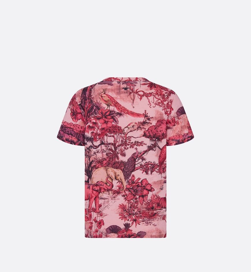 Áo Nữ Dior T-shirt Cotton Jersey Toile de 'Pink' 343T06A4505