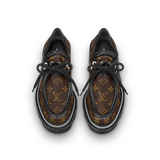 Giày Nữ Louis Vuitton Lv Beaubourg Platform Derby Patent 'Brown' 