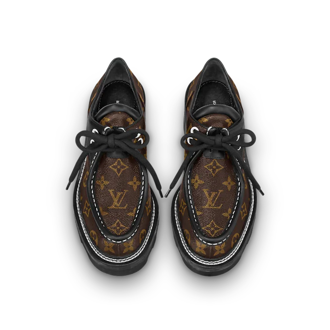  Giày Nữ Louis Vuitton Lv Beaubourg Platform Derby Patent 'Brown' 