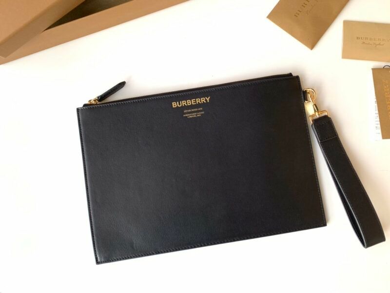  Túi Nam Burberry Edin Horseferry Print Leather Zip Pouch 'Black' 