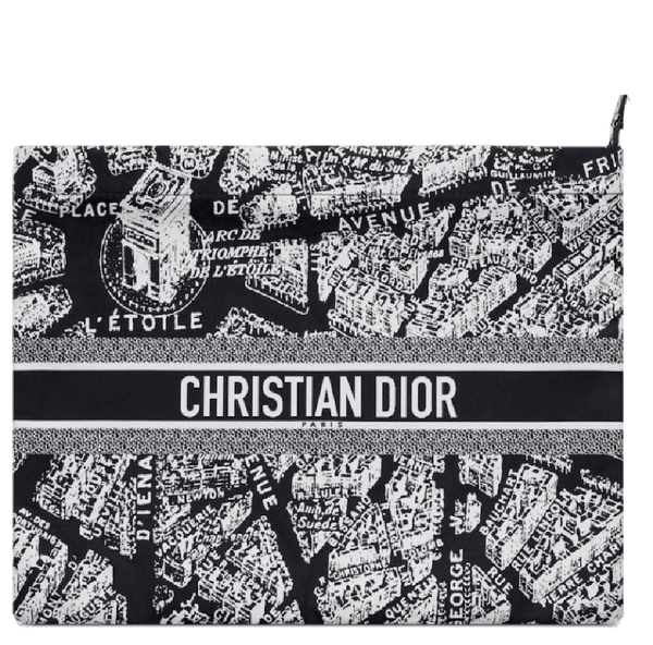  Túi Dior Diortravel Zipped Pouch 'Black White' 