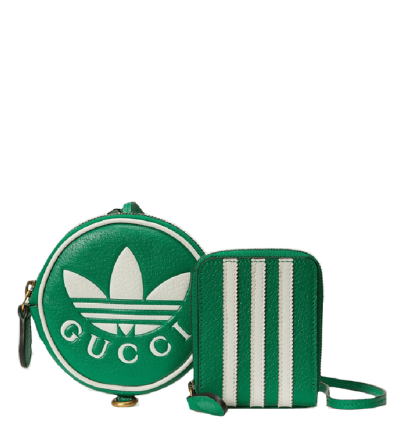  Túi Nam Adidas x Gucci Multi Coin Case Leather 'Green' 