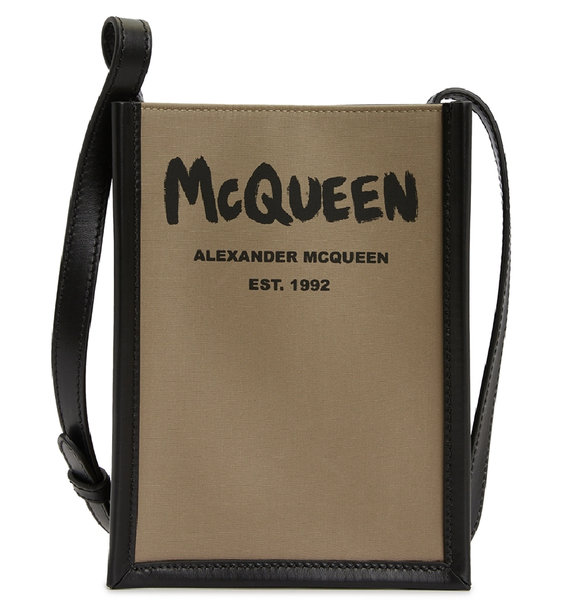  Túi Nam Alexander McQueen Graffiti Logo Edge Mini Crossbody Bag 'Brown' 