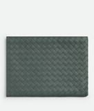  Túi Nam Bottega Veneta Intrecciato Half Zip Pouch 'Slate' 