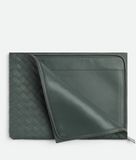  Túi Nam Bottega Veneta Intrecciato Half Zip Pouch 'Slate' 