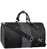  Túi Nam Louis Vuitton Keepall Bandoulière 50 Bag 'Black Graphite' 