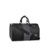  Túi Nam Louis Vuitton Keepall Bandoulière 50 Bag 'Black Graphite' 