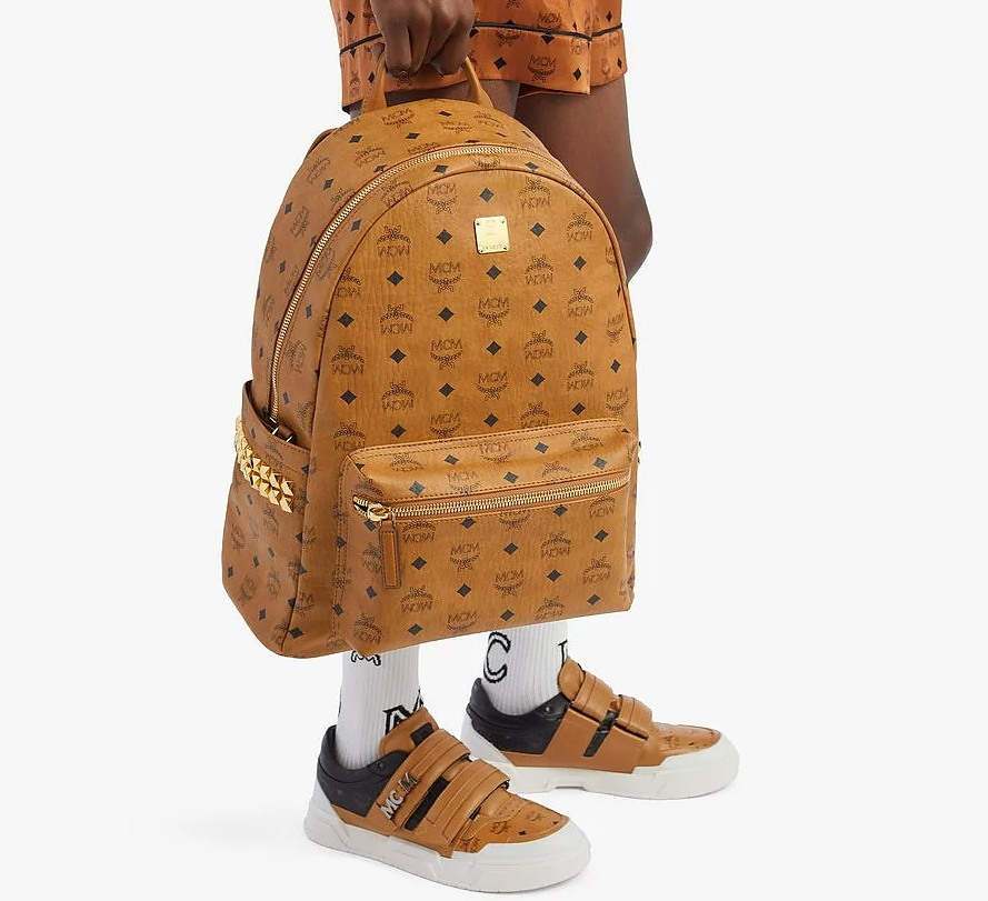  Balo Nam MCM Stark Side Studs Backpack in Visetos 'Tan' 