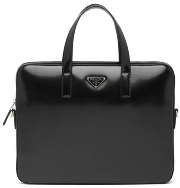  Túi Nam Prada Brushed Leather Briefcase 'Black' 