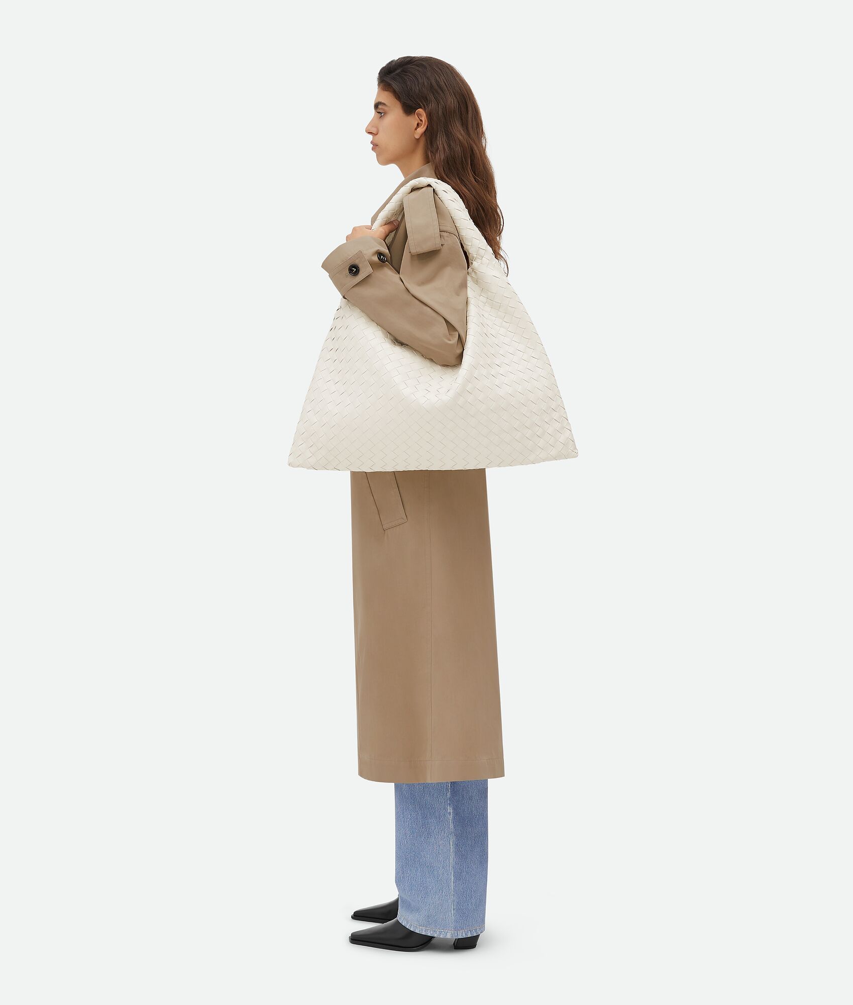  Túi Nữ Bottega Veneta Large Hop 'White' 