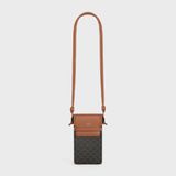  Túi Nữ Celine Phone Pouch With Flap In Triomphe 'Brown' 