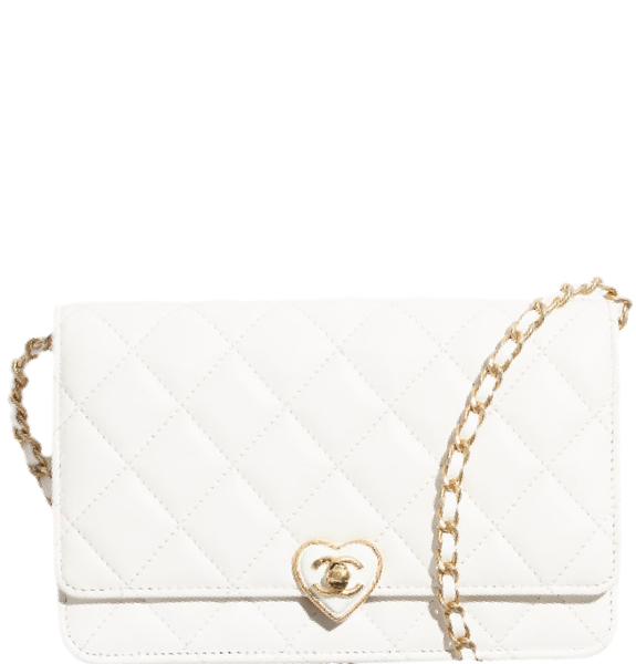  Túi Nữ Chanel Lambskin Resin Gold Tone Metal 'White' 