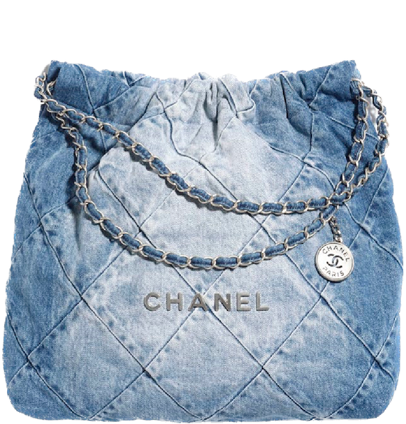  Túi Nữ Chanel Washed Denim Silver Tone Metal 'Light Blue' 