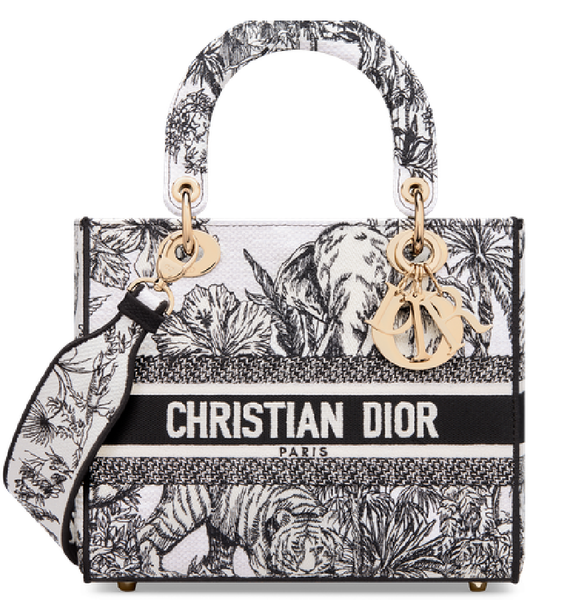  Túi Nữ Dior Medium Lady D-lite Bag 'White Black' 