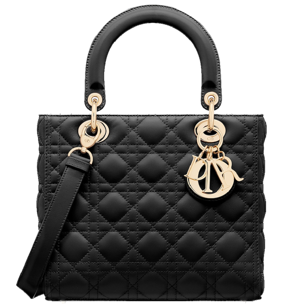  Túi Nữ Dior Medium Lady Dior Bag 'Black' 