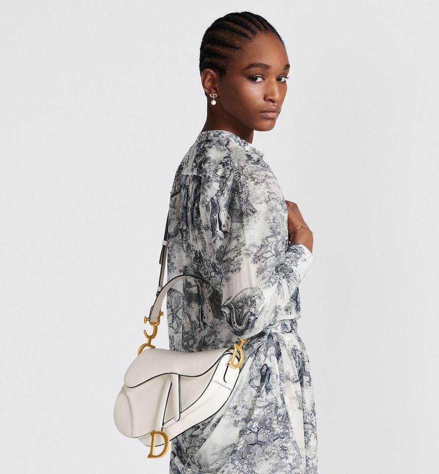 latte dior saddle bag