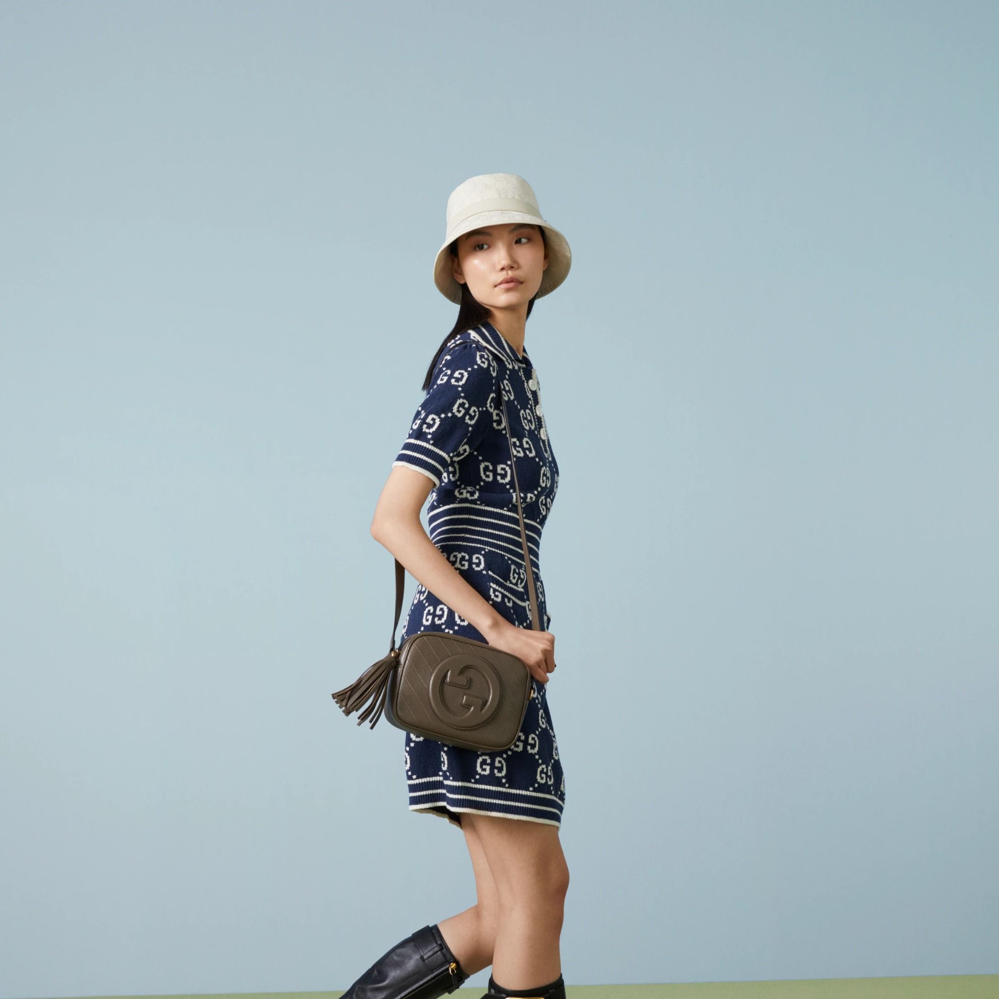  Túi Nữ Gucci Blondie Small Shoulder Bag 'Brown' ‎ 
