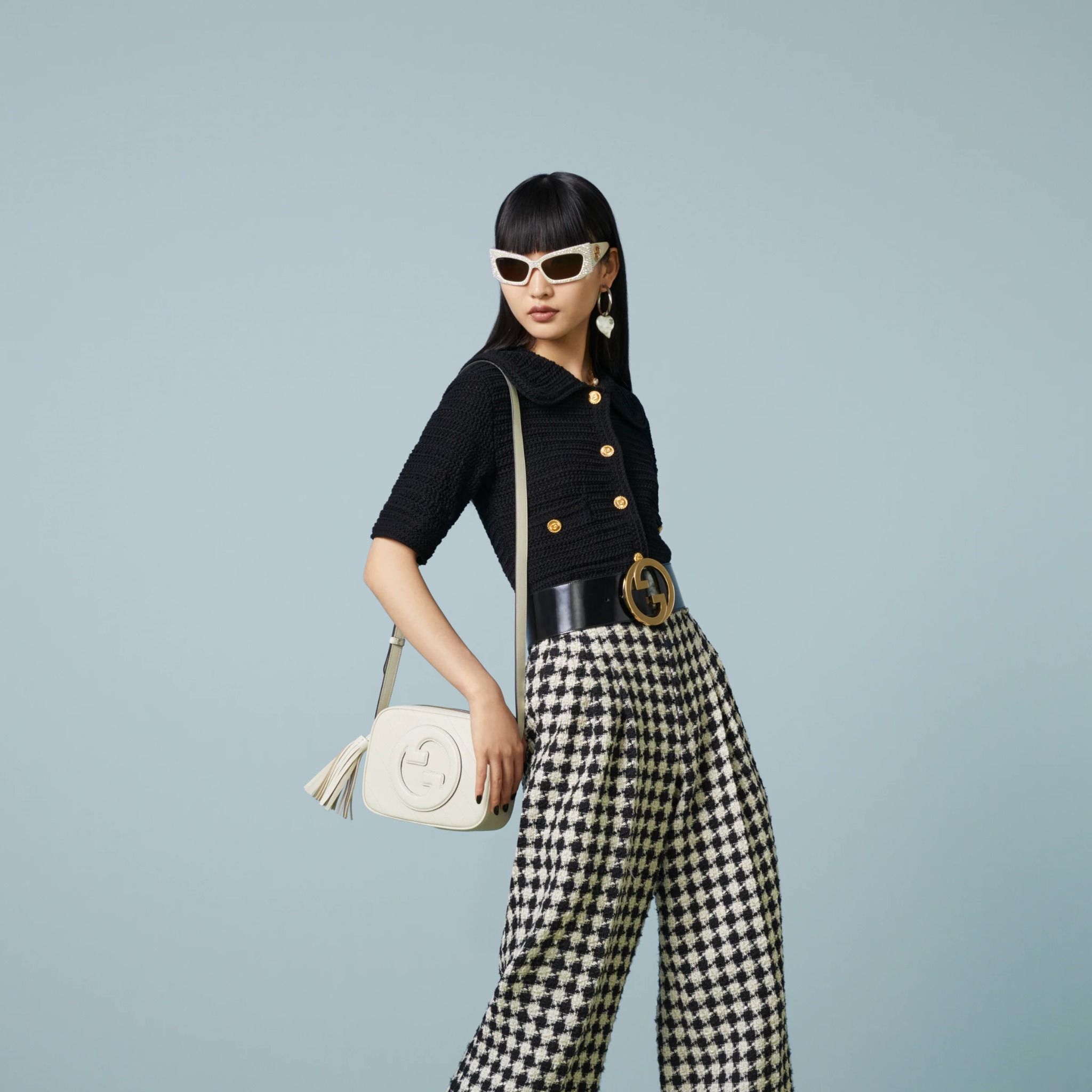  Túi Nữ Gucci Blondie Small Shoulder Bag 'White' 