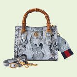  Túi Nữ Gucci Diana Mini Python Tote Bag 'Light Blue' 