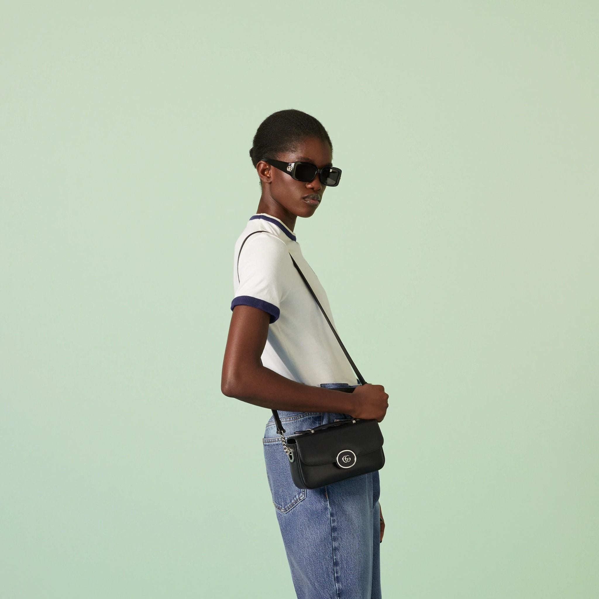  Túi Nữ Gucci Petite GG Mini Shoulder Bag 'Black' 