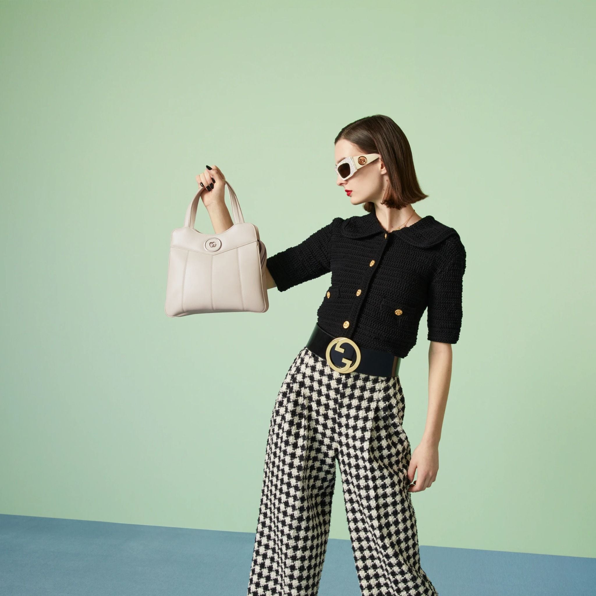  Túi Nữ Gucci Petite GG Small Tote Bag 'White' 