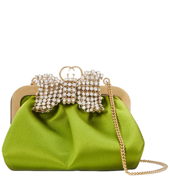  Túi Nữ Gucci Satin Handbag With Bow 'Green' 