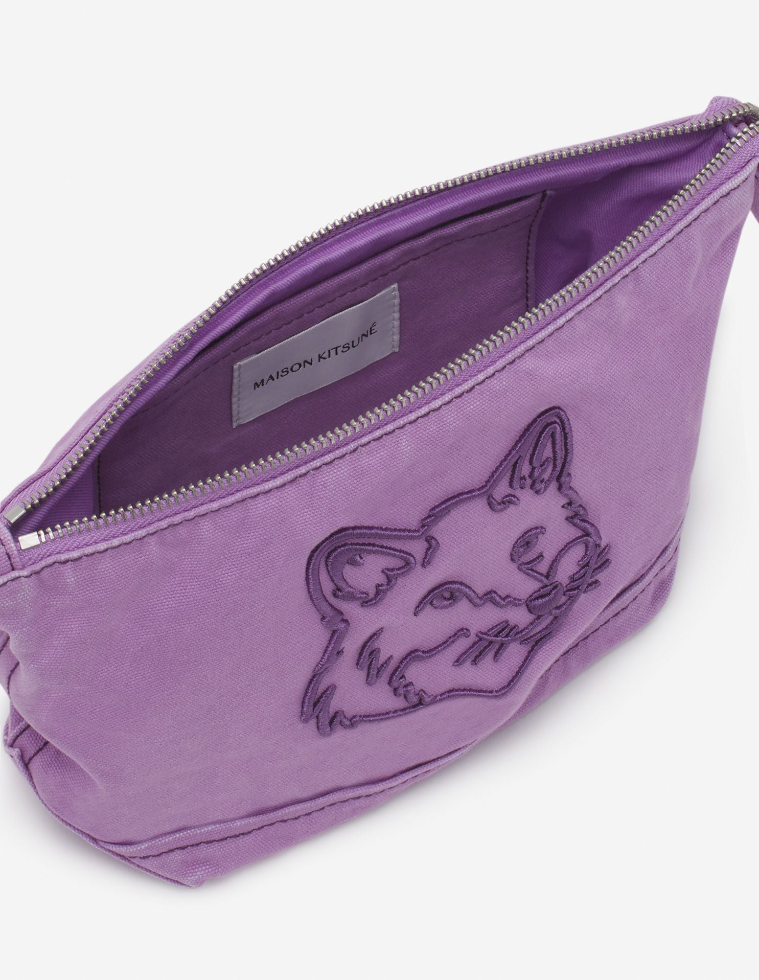  Túi Nữ Maison Kitsune Fox Head Zipped Pouch 'Lilac' 