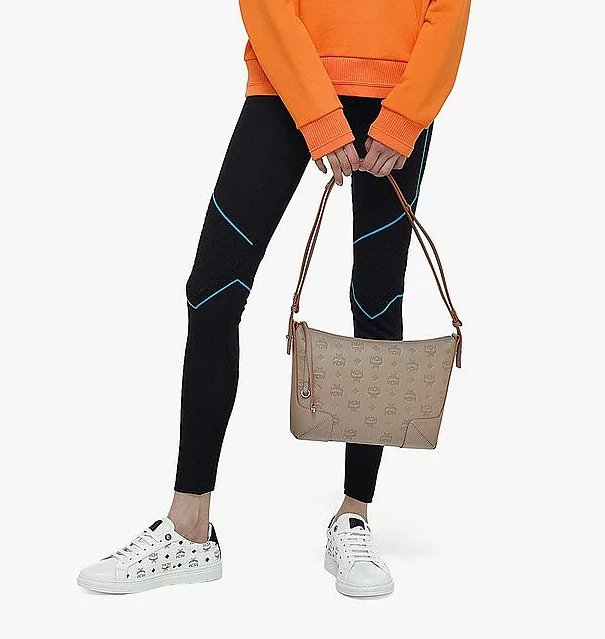  Túi Nữ MCM Klara Shoulder Bag Monogram Leather 'Beige' 